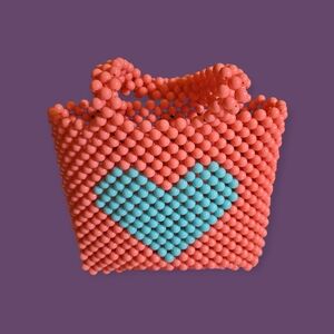 RUBY & RY Beaded Heart Coquette Kidcore Mini Handbag